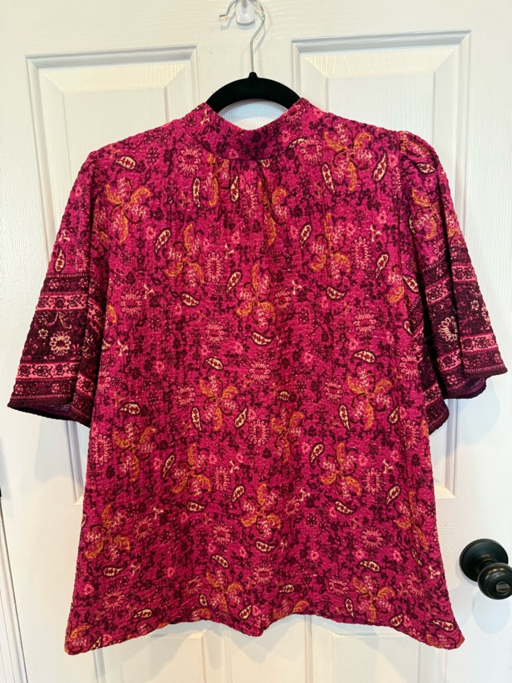LOFT Fuchsia Mock-neck Top size large